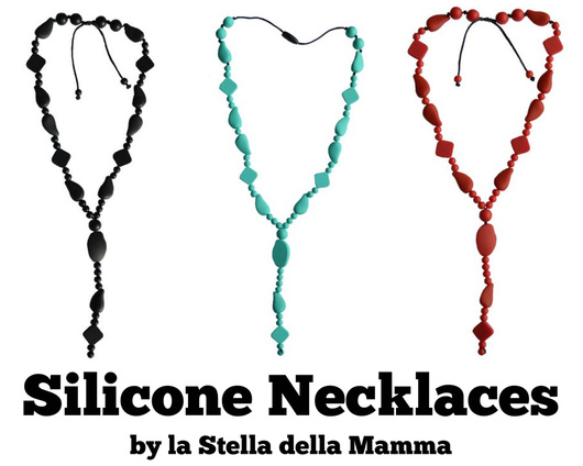 US-Japan Fam reviews and giveaway two of Stella Mamma's new line of nontoxic silicone necklaces.