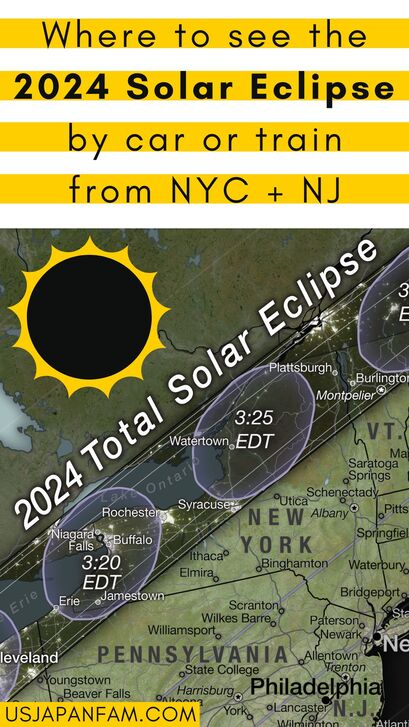 Where to see the 2024 Solar Eclipse by car or train from NYC + NJ